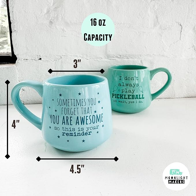 Moonlight Makers I Don't Always Play Pickleball (Oh Wait) Ceramic 16oz Coffee Mug, Coffee Lovers Gift Ideas, Funny Novelty Coffee Cups, Cute Pastel Mugs for Women, Tea Mug