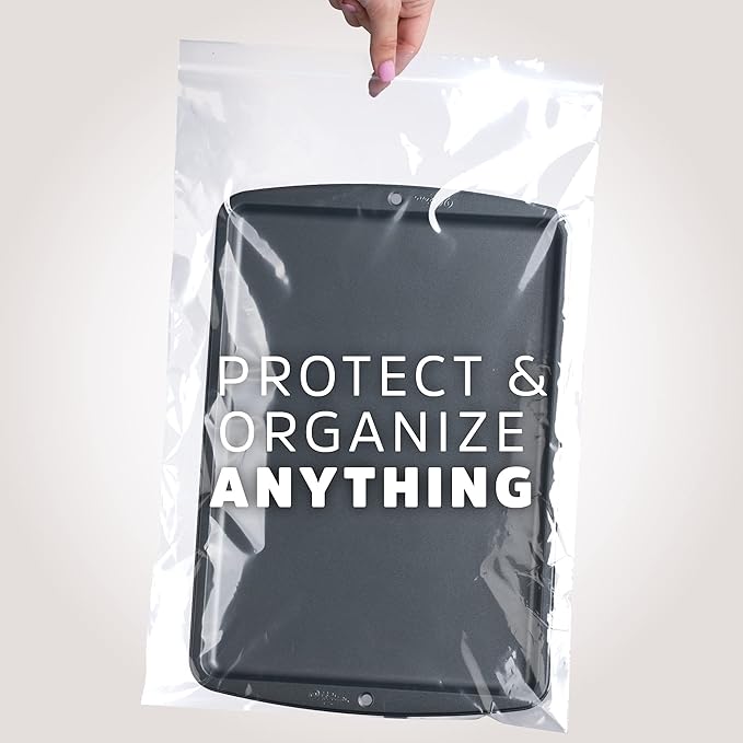 GPI - 2 Gallon Zip Bags, 13" x 15" Large Reclosable Lock Zip Bags, Clear Plastic Zipper Storage Bags with Zip Top Lock for Freezer, Clothing, Food, Documents & Supplies - 100 Count