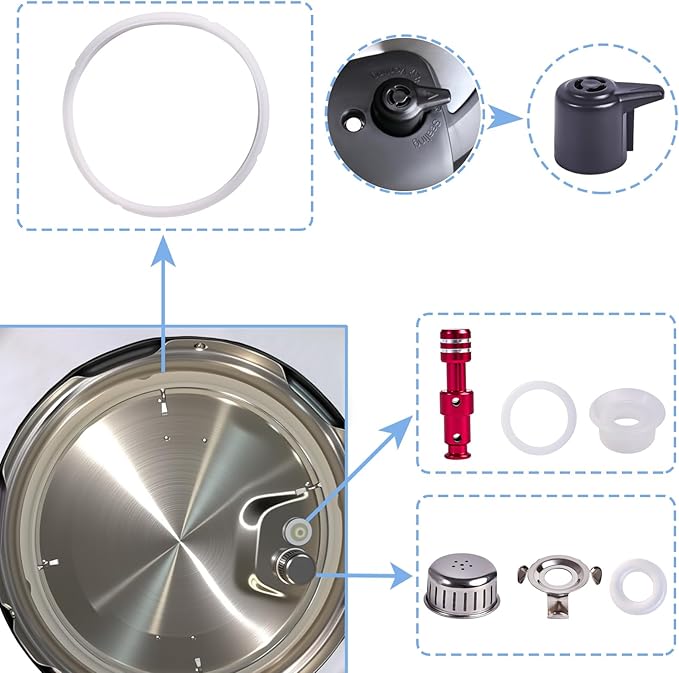 13 PCS sealing ring 8 qt,for Duo Plus 8 Quart Electric pressure cooker valve Replacement Parts with Include silicone gasket Steam Release Valve Float Valve Anti-Block Shield Condensation Collector