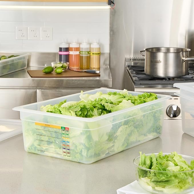 Restaurantware Food Storage Container 1 Pack of 20.7 x 12.6 x 5.9 Inches Plastic Stackable Storage Box White Reusable Label Container Dishwasher Safe For Restaurants And Kitchens