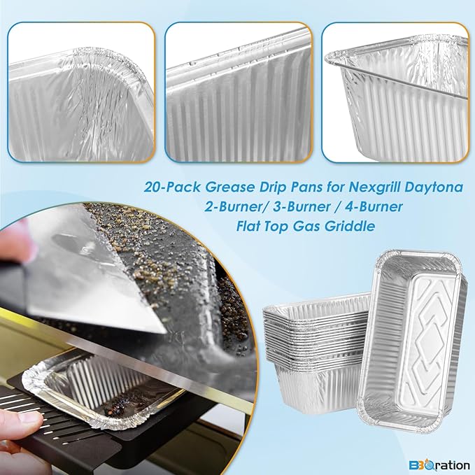Aluminum Drip Liner for Nexgrill Daytona 3/4 Burner 720-1057 720-1058 720-1115, Grease Catcher Drip Liner for Nexgrill Grease Tray Replacement, Replacement for Nexgrill Daytona Drip Pan
