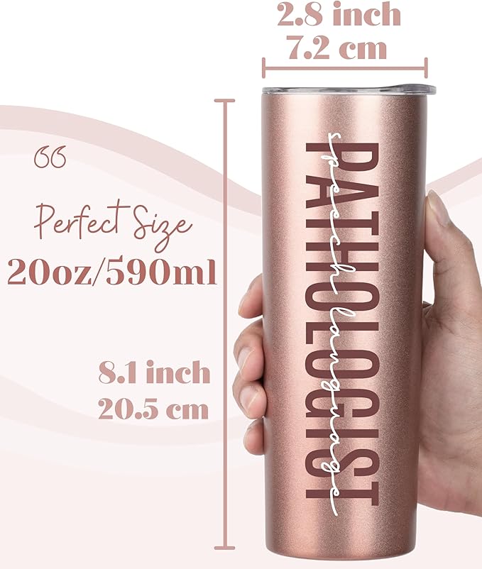 Speech Language Pathology Gifts for Women, Gifts for SLP on National Speech Pathologist Day, Birthday and Chirstmas, 20 oz Insulated Stainless Steel Travel Tumbler - SLP