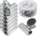 18 Pcs 18 Pcs Magnetic Clips 2.2 Inch Metal Heavy Duty Refrigerator Magnet Clips with Box for Whiteboard Fridge Photo Displays Office School Classroom(Silver)