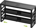 Expandable, Stackable, Adjustable Spice Rack kitchen Organizer,Metal Pantry Storage Shelves - Multi-Tier Shelf for Cabinet, Countertop, Pantries, Cupboard or Wall Mount,Black