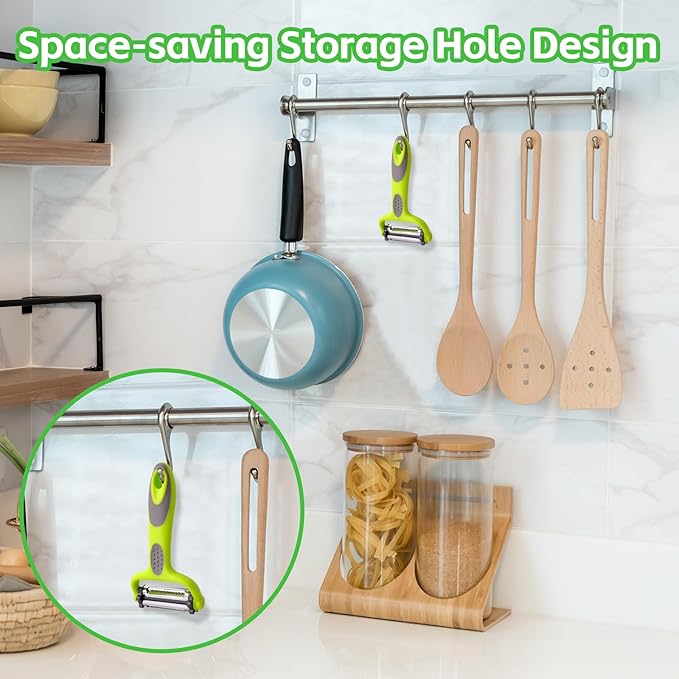 3 in 1 Vegetable Peeler for Kitchen, Potato Apple Peelers for Fruit Carrot Zucchini Cucumber Veggie, Y Vegetable Peeler 3 in 1 Serrated Blade and Standard Blades Spin Design, Anti-Slip Handle