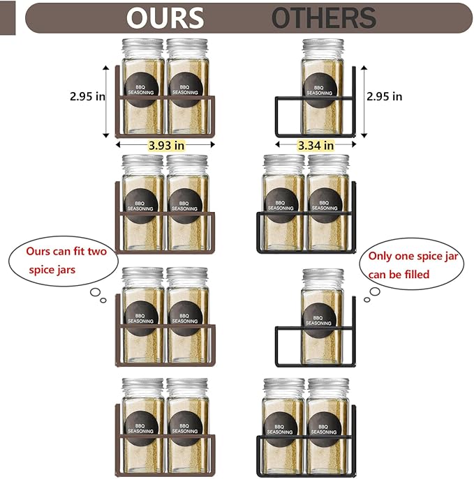 Magnetic Spice Rack for Refrigerator Seasoning Organizer for Spice Fridge Shelf storage Magnetic Shelf with Hook for Oven(4pack-Bronze)