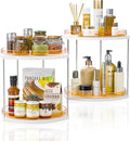 2 Pack 2-Tier Lazy Susan Turntable Organizer – 9.05” Rotating Spice Rack Organizer for Cabinet, Pantry, Tabletop & Counter – Clear Acrylic Lazy Susan for Kitchen, Bathroom & Vanity