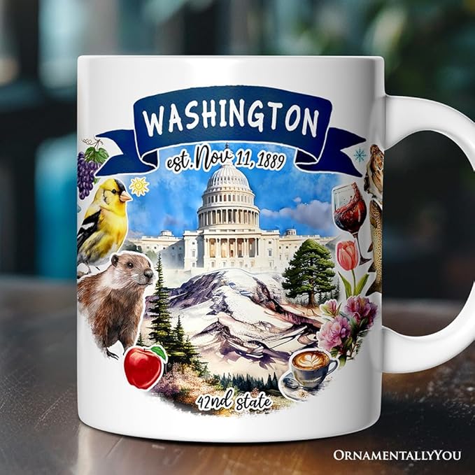 OrnamentallyYou Artistic Washington State Themes and Landmarks Mug