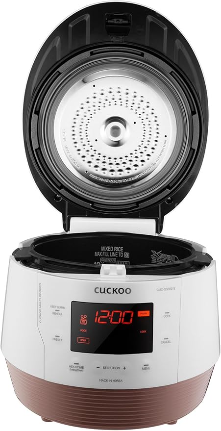 CUCKOO Electric Pressure Cooker 5QT, Versatile Slow Cooker with 10 Menu Options, High Pressure Food Steamer for Cooking, Instant Multicooker with Stainless Steel Non-Stick Inner Pot (CMC-QSB501S)