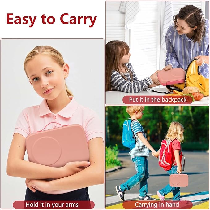 MAISON HUIS Chill Bento Lunch Box for Kids Adult with Ice Pack 3 Compartments Leakproof Lunch Containers Keep Food Cold for Girl Boy School