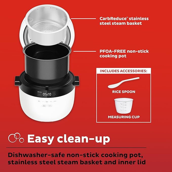 Instant Pot 20-Cup Rice Cooker, Rice and Grain Multi-Cooker with Carb Reducing Technology without Compromising Taste or Texture, From the Makers of Instant Pot, Includes 8 Cooking Presets
