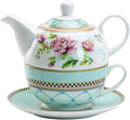 Porcelain 4-Piece Tea For One (Peony Trellis)