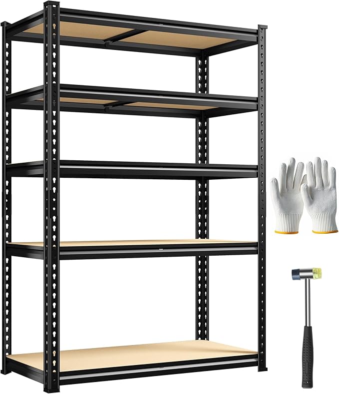 Bepatio Garage Shelving 2010LBS Storage Shelves 72" H Metal Shelving Heavy Duty Pantry Shelves Adjustable Garage Shelf for Kitchen Warehouse Basement, 35.4" W x 15.7" D x 72" H