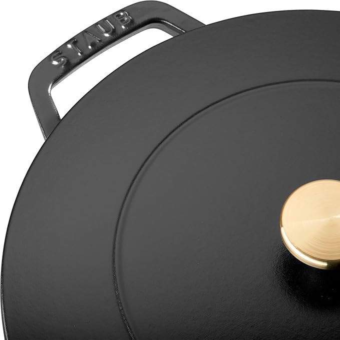 Staub Cast Iron Essential French Oven, Dutch Oven, 5-quart, serves 5-6, Made in France - Matte Black