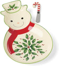 Lenox 898269 Holiday Tray with Spreader, Christmas Serveware, Festive Décor