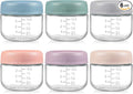 NETANY 6 Pack 4 oz Glass Baby jars with Airtight Lids, Glass Baby Food Storage Containers,Overnight Oats Containers with Lids | Microwave, Dishwasher & Freezer Safe | Includes 10 Labels