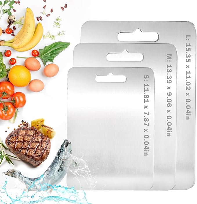 Titanium Cutting Board, Pure Ttitanium Cutting Boards for Kitchen, Double-sided Use, Suitable for Cutting Meat, Vegetables and Fruits (11.8"L x 7.8"W)