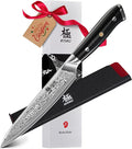KYOKU Chef Utility Knife - 6" - Shogun Series - Japanese VG10 Steel Core Forged Damascus Blade - with Sheath & Case