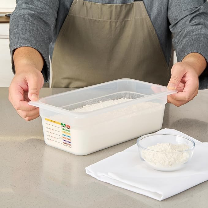 Restaurantware Food Storage Container 1 Pack of 12.7 x 6.8 x 3.9 Inches Plastic Stackable Storage Box White Reusable Label Container Dishwasher Safe For Restaurants And Kitchens