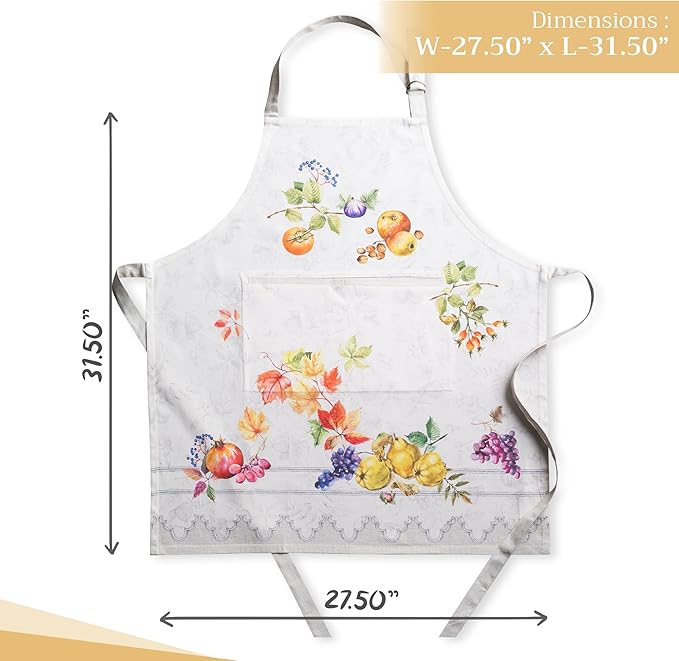 Maison d' Hermine 100% Cotton Apron for women with Pocket Kitchen Chef Apron for Men Cooking Gardening Server Waitress