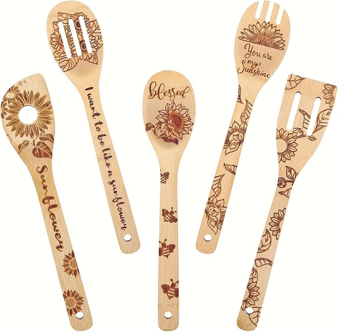 6pcs Sunflower Wooden Cutting Board Set Perfect Charcuterie & Serving Boards for Home Kitchen Decor, Ideal Gifts for Wedding, Birthday, Anniversary, Christmas & Housewarming