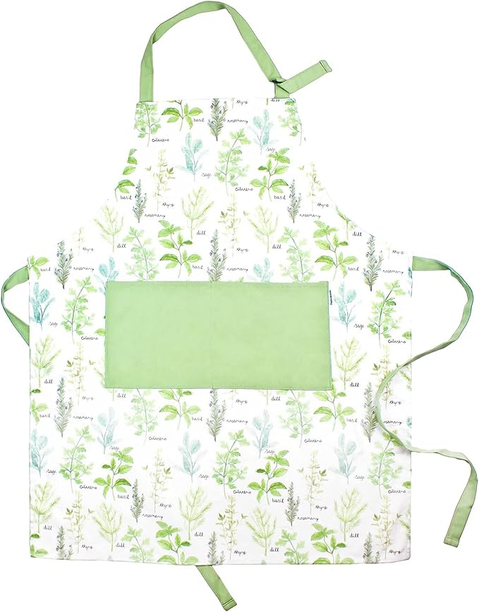 Adjustable Designer Kitchen Apron for Adults | Cotton Cooking Apron with Pockets and Adjustable Neck Buckle
