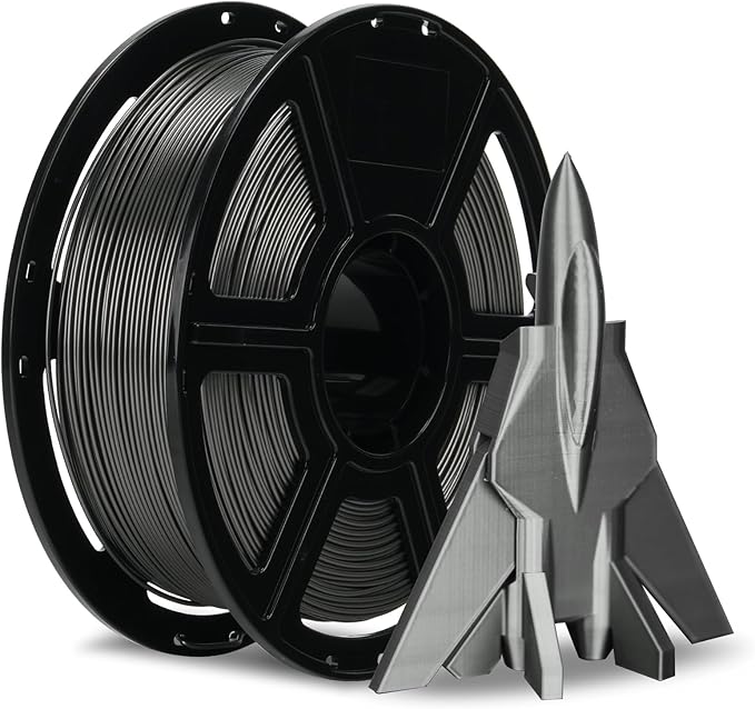 FLASHFORGE Rapid PETG Filament 1.75mm Metallic Grey, Max 600mm/s High Speed Printing, 3D Printer Filament 1kg Spool, Dimensional Accuracy +/- 0.02mm, Fits Most 3D Printers