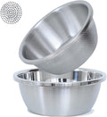 304 Stainless Steel Microporous Colander,2QT Large Capacity with Mixing Bowl For washing vegetables, fruit and rice and for draining cooked pasta(2PC)