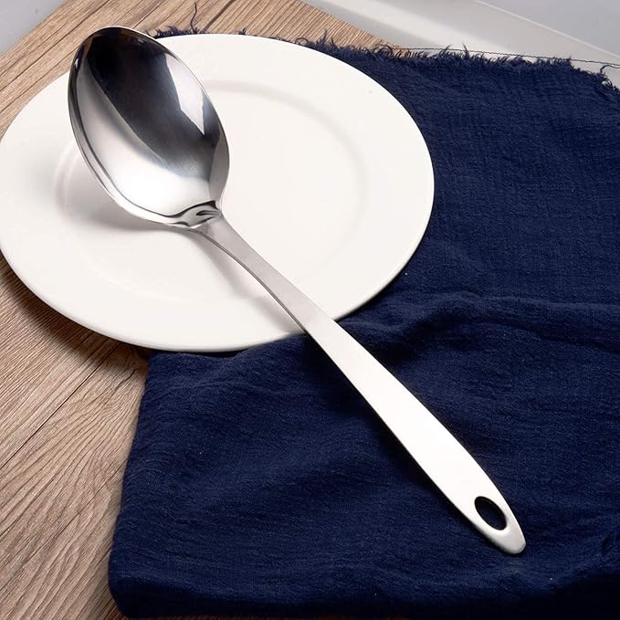 IMEEA Large Cooking Spoon Stainless Steel Basting Spoon for Cooking Serving Spoon, 12.8-Inch