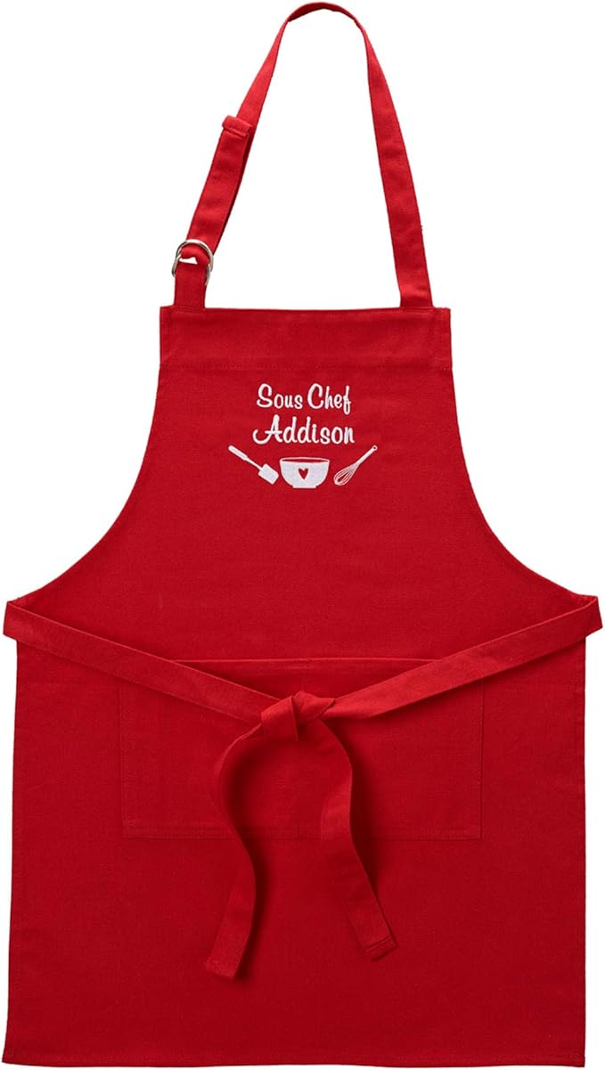Let's Make Memories Personalized Seasoned with Love Apron – Chef and Cook Gift – Mother-Daughter Aprons – Child-Sized - Customize With Any Name