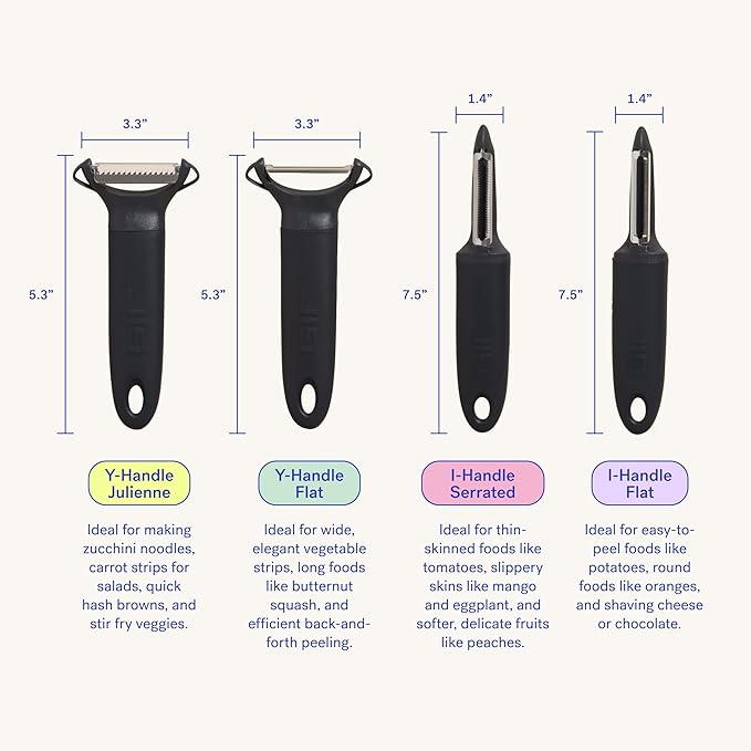 GIR: Get It Right Stainless Steel Vegetable Peeler – I-Handle Serrated (7.5" x 1.4") – Slate