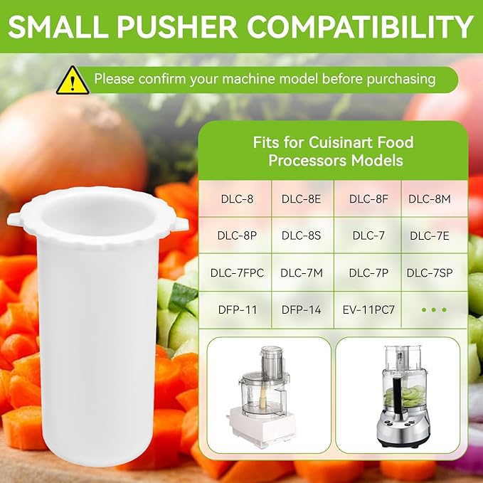 Small Pusher DLC-020BGTX-1 for Cuisinart DLC-8S, DLC-8SY, DFP-11, DFP-14 Food Processor, Replacement Pusher for Custom 11,14, Deluxe 11,14, Custom Pro 11 Cup Food Processor Parts