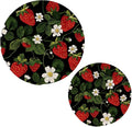 Strawberries Flowers Kitchen Trivets Pot Holders Set of 2, Trivets for Hot Pots Dishes Woven Trivet Coaster Pad Mat for Counter