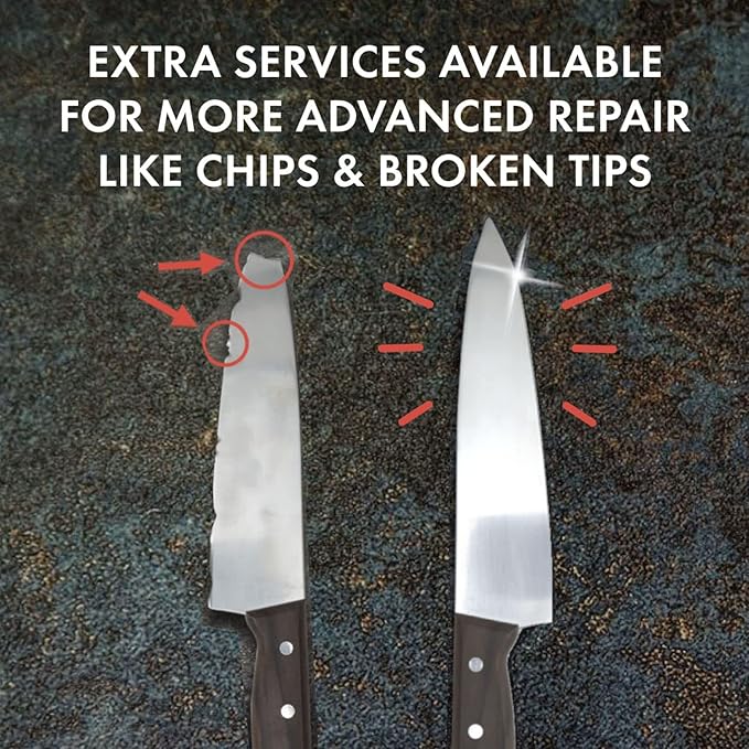 Knife Sharpening Service by Mail, Professional Blade Repair for 5 Knives, Razor Sharp Results, Insured and Trackable Shipping, Knife Aid Kit Included