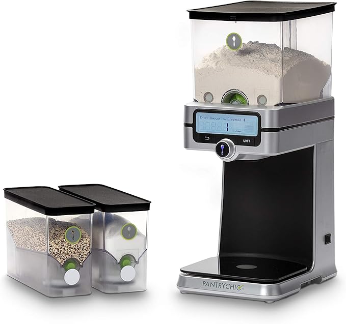 PantryChic Smart Storage System - Starter Kit - Automatically Measures & Dispenses from Storage Containers with Digital Scale Accuracy - Kitchen & Pantry Organization & Storage