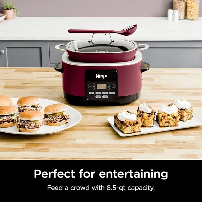 Ninja Foodi 6-in-1 PossibleCooker PRO Multi-Cooker 8.5 Quart, Electric Slow Cooker and Rice Cooker Combo for Home and Kitchen, Nonstick Pot for Cooking Soups Stews and One-Pot Meals (Cherry Tarte)