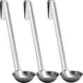 Super Sturdy, Ergonomic 1 Oz. Soup Ladle 3 Pk. Stainless Steel Ladles with Long Handles. Best Kitchen Accessories for Stirring, Portioning and Serving Soups, Chili and Stew in Restaurants and at Home