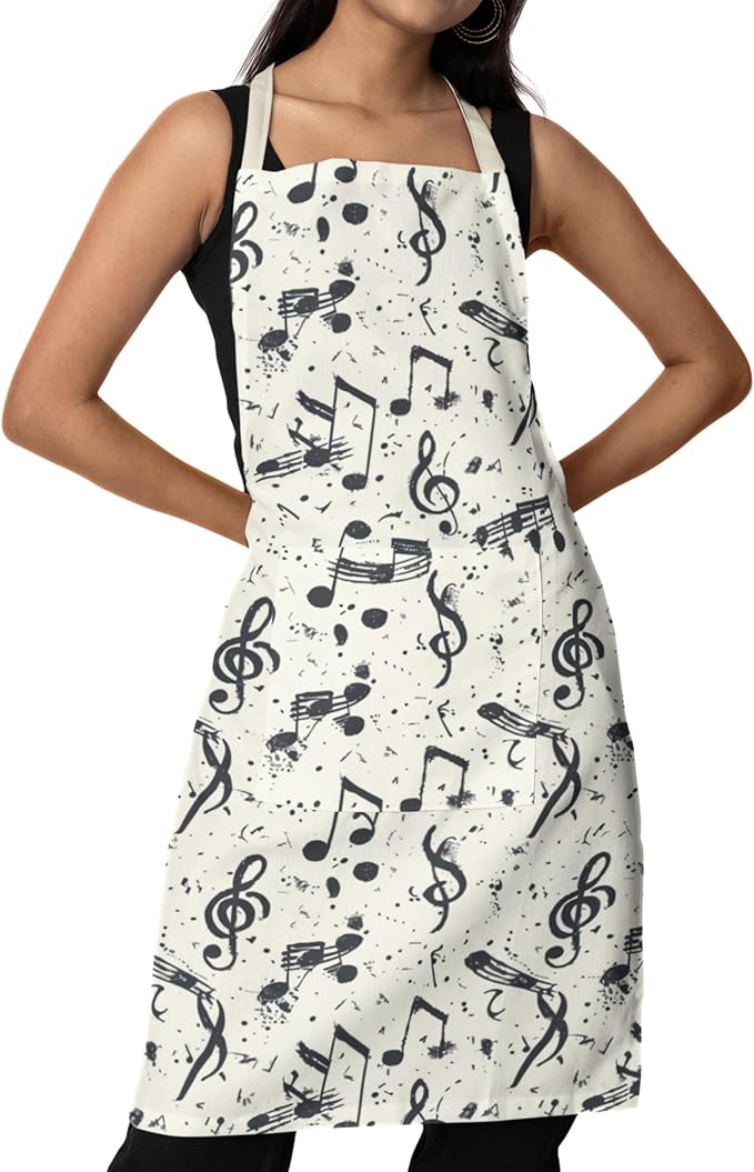 InnoBeta Music Lover Gifts, Musician Gifts Apron, Apron with Pockets and Adjustable Neck Strap