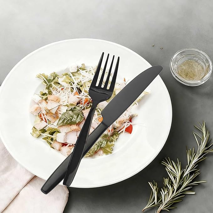 Black 20-Piece Silverware Set,Stainless Steel Flatware Utensils Cutlery Set for 4,Including Steak Knife Fork and Spoon,Dishwasher Safe,Modern Tableware for Home & Dining
