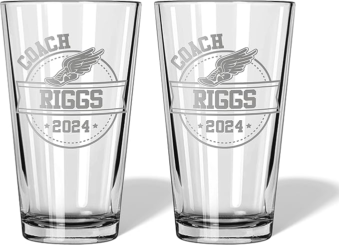 Track Coach Gift - Cross Country, Track, Cross Country Coach gifts, Track gifts, Beer Glass, Coach gift, Cross Country Coach, Track coach, girl sports coaches (Track, Dbl Pint Gift Box)