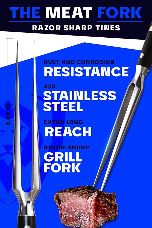 Dalstrong Meat Fork - 7 inch - The Impaler - Dual-Prong Carving & BBQ Fork - High Carbon Stainless Steel - G10 Garolite Handle - Professional Barbecue Carving Fork - Kitchen Utensils