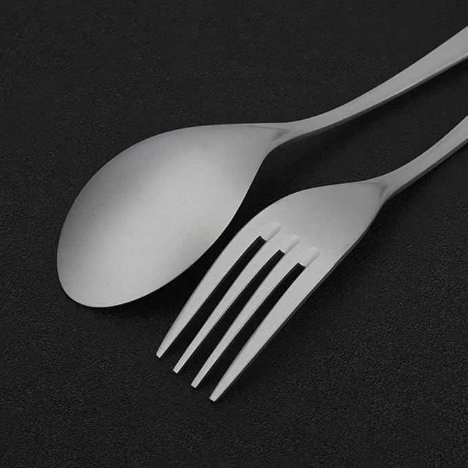 7.5 in Long-Handled Titanium Alloy Fork, Duty Flatware Utensil for Dinner, Salad, Dessert, Dishwasher Safe & Rustproof, Matte Finish, Ideal for Home, Kitchen, Camping, Travel, Restaurant Use