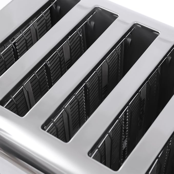 6 Slot Commercial Toaster - 6 Slice Wide Slot Stainless Steel Toaster for Restaurant and Home Kitchen, One-Piece Molding Process (1680W 110V)