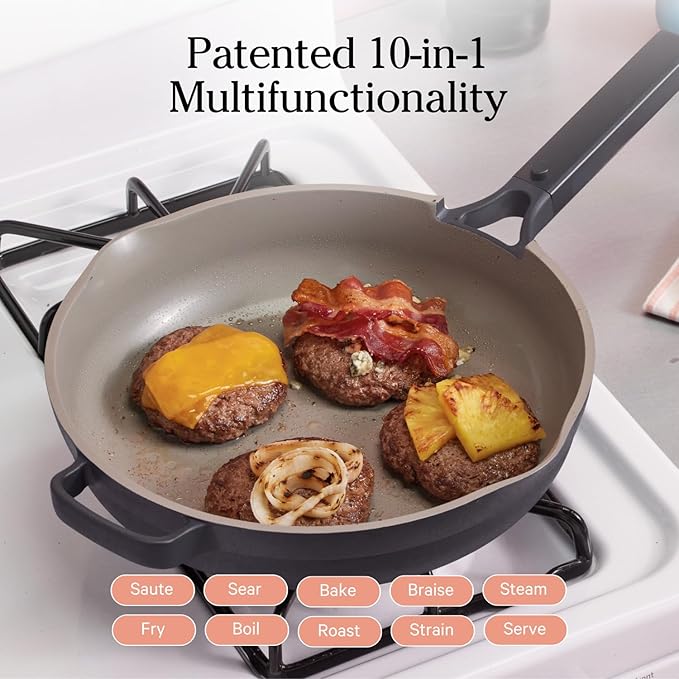 Our Place Large Always Pan 2.0-12.5” (4 Qt) Nonstick, Toxin-Free Ceramic Cookware | Patented 10-in-1 Aluminum Frying & Sauté Pan | Safe for Oven, Induction & All Cooktops up to 450°F | Char