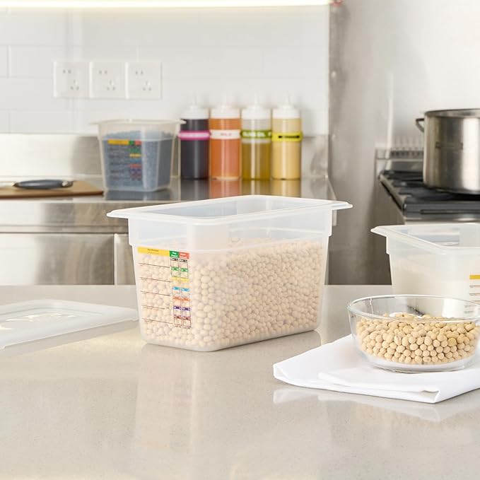 Restaurantware Food Storage Container 1 Pack of 10.3 x 6.2 x 5.9 Inches Plastic Stackable Storage Box White Reusable Label Container Dishwasher Safe For Restaurants And Kitchens