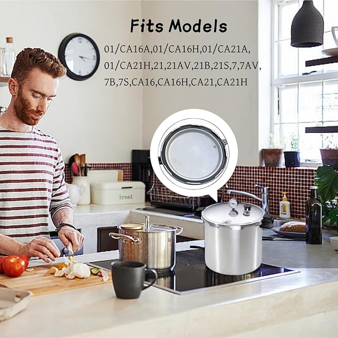 （2Pack）09907 Pressure Cooker Sealing Ring and Overpressure Plugs Fit for Presto In Box Pressure Canner Cooker CA16, CA16H and 21 Qt CA21, CA21H Pressure Cooker