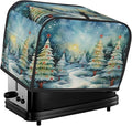 Toaster Cover 2 Slice Christmas Tree Watercolor Winter Forest Kitchen Small Appliance Covers with Pockets Dust and Fingerprint Protection