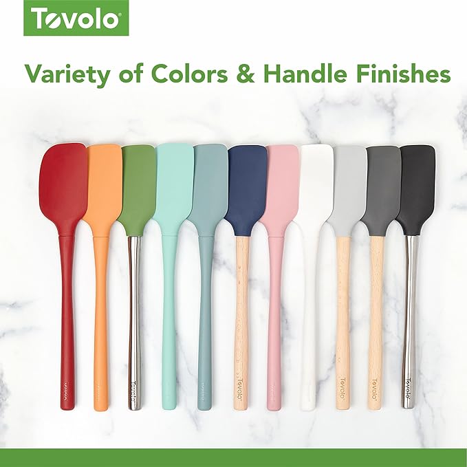 Tovolo 5-Piece Silicone Utensil Set (Apricot): Spatula, Spoonula, Jar Scraper, Mini Spatula, Mini Spoonula