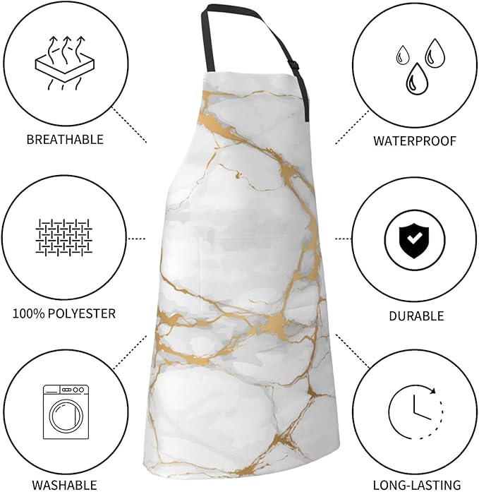 DADABULIU Apron Cooking With Pockets Adjustable Bib For Men Women Waterproof Chef Home Grilling BBQ Drawing