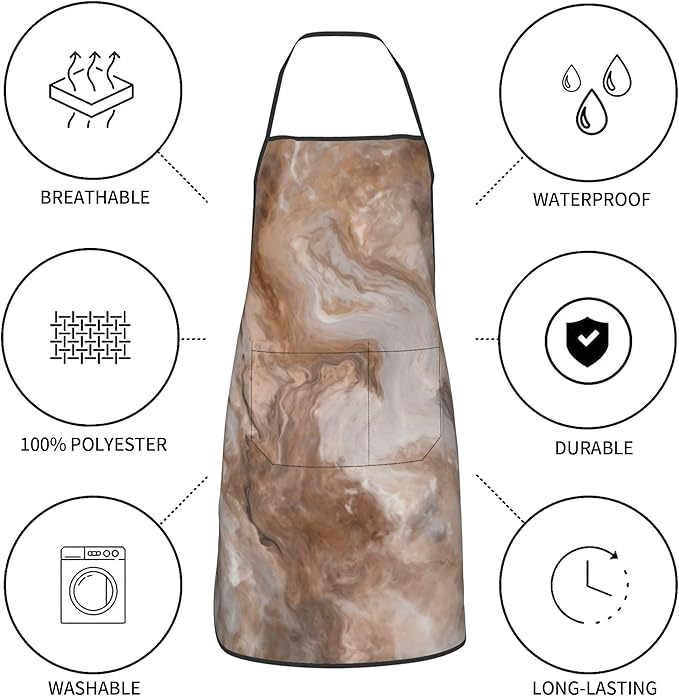Apron with Pockets for Cooking Chef Kitchen Work Gardening and Salon Size 20.4x28.3 Inch